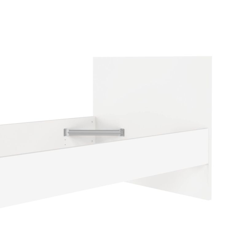 Letto singolo Fanny, Sommier per camera da letto, Giroletto per stanza, Struttura porta materasso, 197x96 h80 cm, Bianco