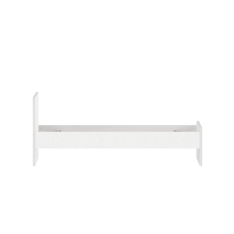 Letto singolo Fanny, Sommier per camera da letto, Giroletto per stanza, Struttura porta materasso, 197x96 h80 cm, Bianco