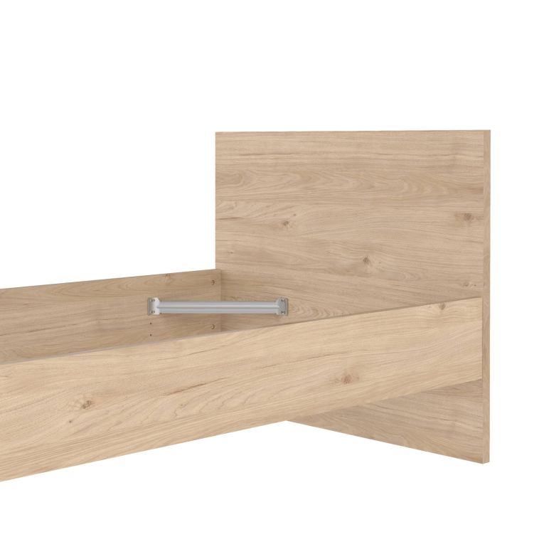 Letto singolo Fanny, Sommier per camera da letto, Giroletto per stanza, Struttura porta materasso, 197x96 h80 cm, Rovere