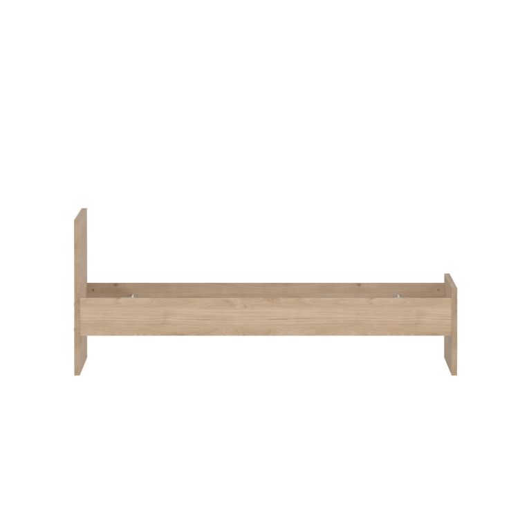 Letto singolo Fanny, Sommier per camera da letto, Giroletto per stanza, Struttura porta materasso, 197x96 h80 cm, Rovere