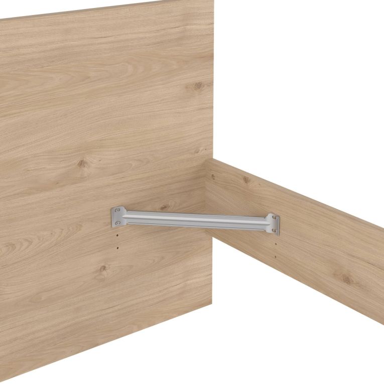 Letto singolo Fanny, Sommier per camera da letto, Giroletto per stanza, Struttura porta materasso, 197x96 h80 cm, Rovere