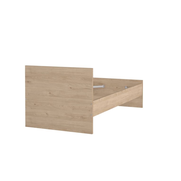Letto singolo Fanny, Sommier per camera da letto, Giroletto per stanza, Struttura porta materasso, 197x96 h80 cm, Rovere