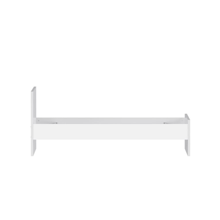 Letto singolo Fanny, Sommier per camera da letto, Giroletto per stanza, Struttura porta materasso, 96x197 h80 cm, Bianco