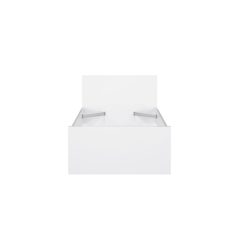 Letto singolo Fanny, Sommier per camera da letto, Giroletto per stanza, Struttura porta materasso, 96x197 h80 cm, Bianco