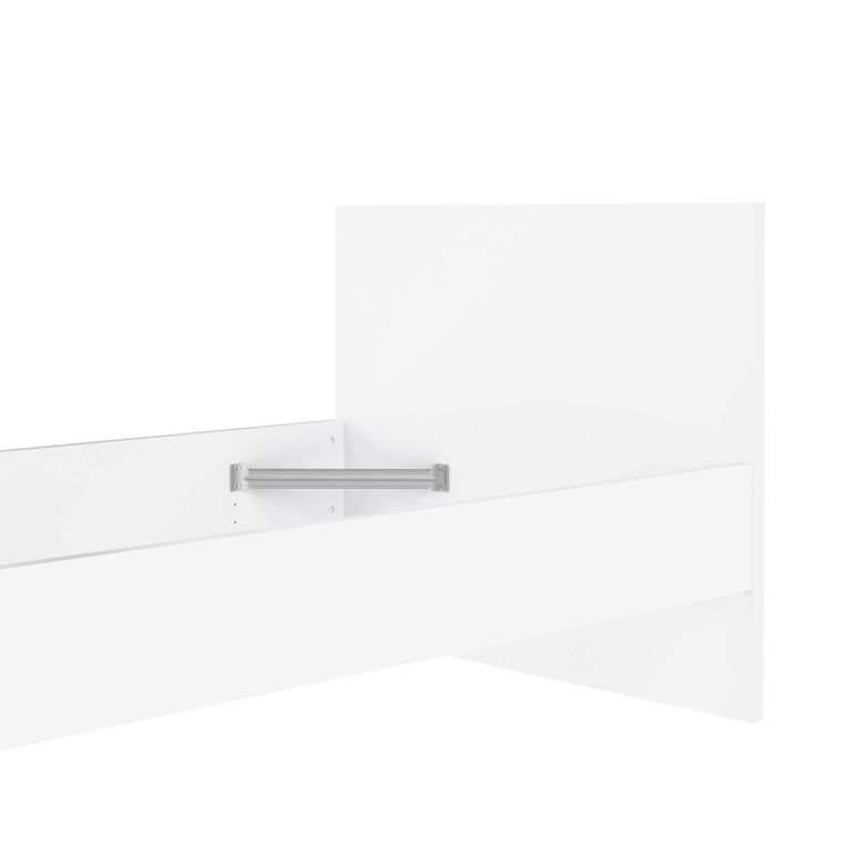 Letto singolo Fanny, Sommier per camera da letto, Giroletto per stanza, Struttura porta materasso, 96x197 h80 cm, Bianco