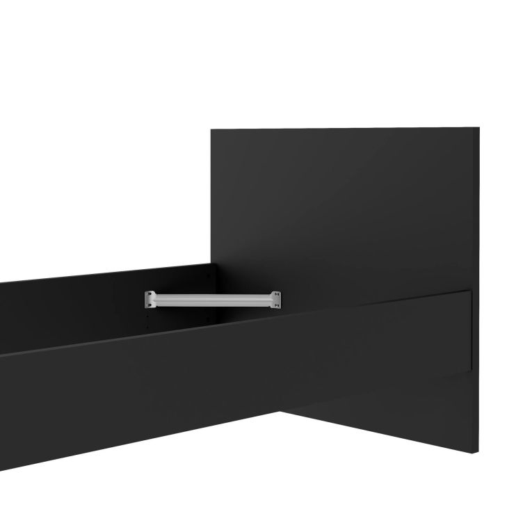 Letto singolo Fanny, Sommier per camera da letto, Giroletto per stanza, Struttura porta materasso, 96x197 h80 cm, Nero