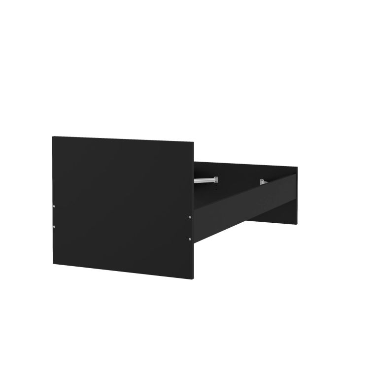 Letto singolo Fanny, Sommier per camera da letto, Giroletto per stanza, Struttura porta materasso, 96x197 h80 cm, Nero