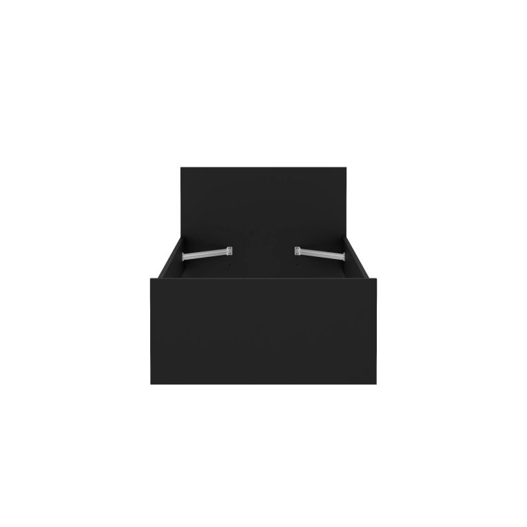 Letto singolo Fanny, Sommier per camera da letto, Giroletto per stanza, Struttura porta materasso, 96x197 h80 cm, Nero