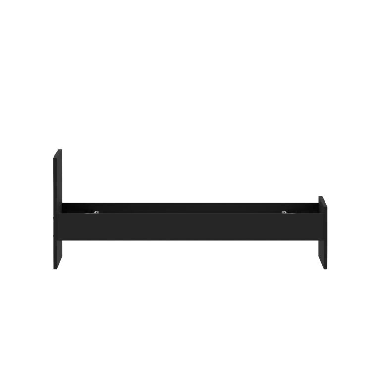 Letto singolo Fanny, Sommier per camera da letto, Giroletto per stanza, Struttura porta materasso, 96x197 h80 cm, Nero