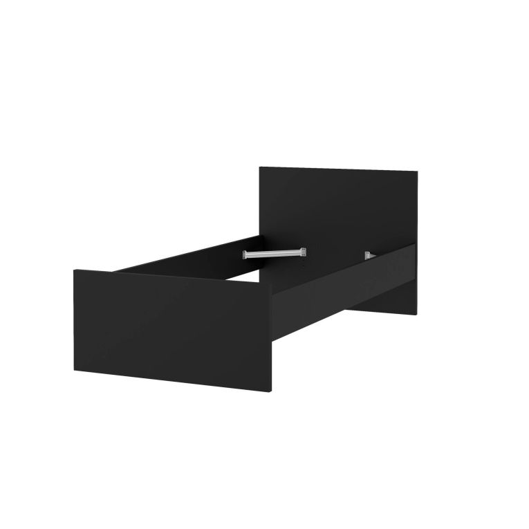 Letto singolo Fanny, Sommier per camera da letto, Giroletto per stanza, Struttura porta materasso, 96x197 h80 cm, Nero