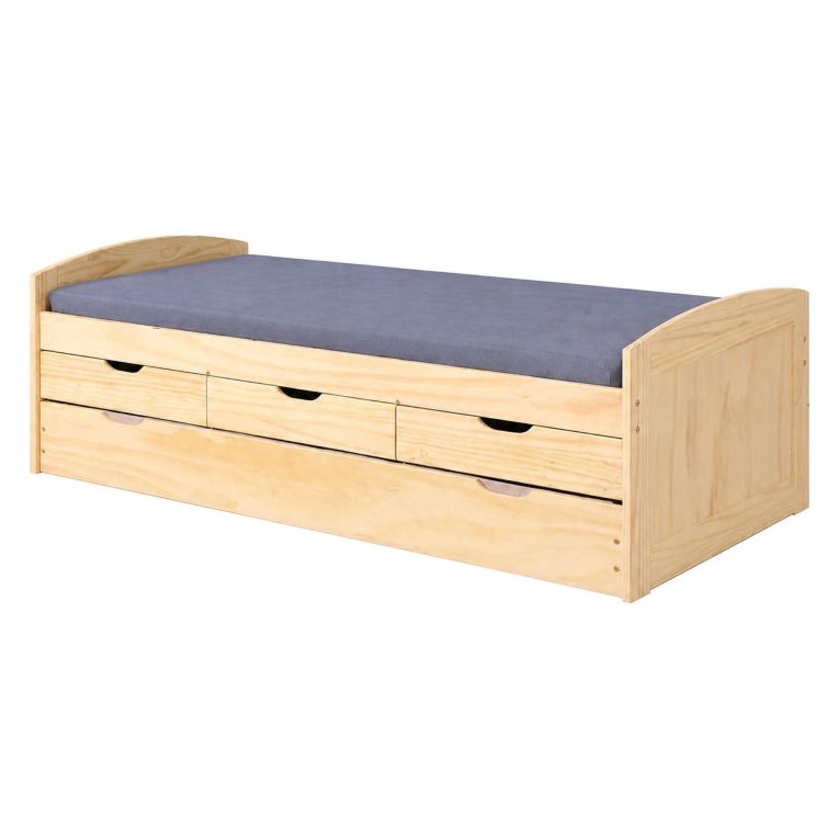 Letto Singolo Marrone Rovere Contenitore Dimensione Materasso 90x200 cm, Singolo - Tavullia