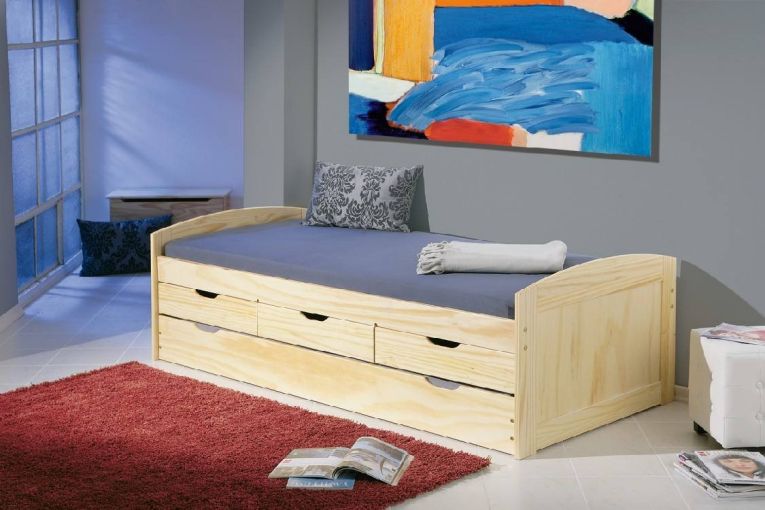 Letto Singolo Marrone Rovere Contenitore Dimensione Materasso 90x200 cm, Singolo - Tavullia