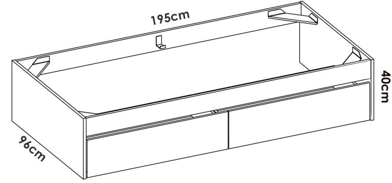 Letto singolo moderno rovere e bianco 194x95cm adatto per materasso 90x190 cm - Neki
