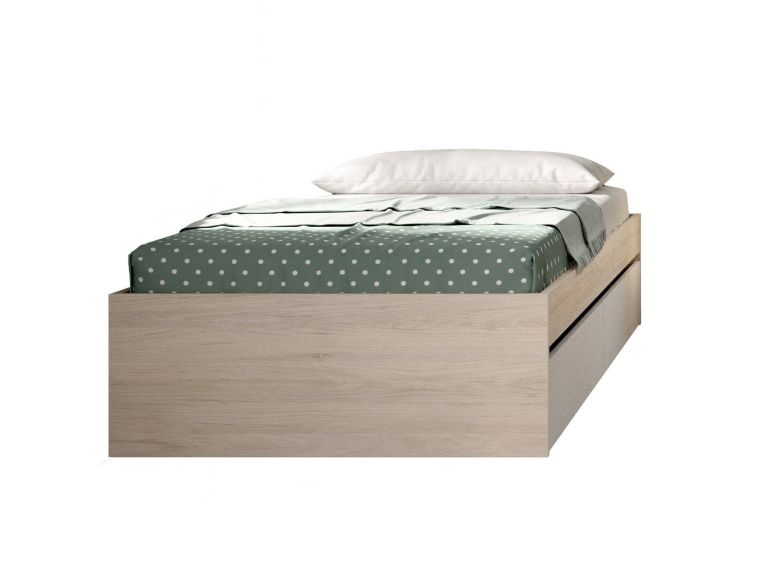 Letto singolo moderno rovere e bianco 194x95cm adatto per materasso 90x190 cm - Neki