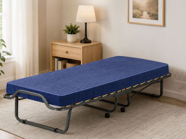 Letto singolo pieghevole rete inclusa 200x80cm blu - Ascea