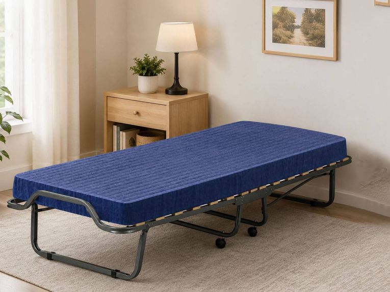 Letto singolo pieghevole sfoderabile 200x80cm blu - Ascea