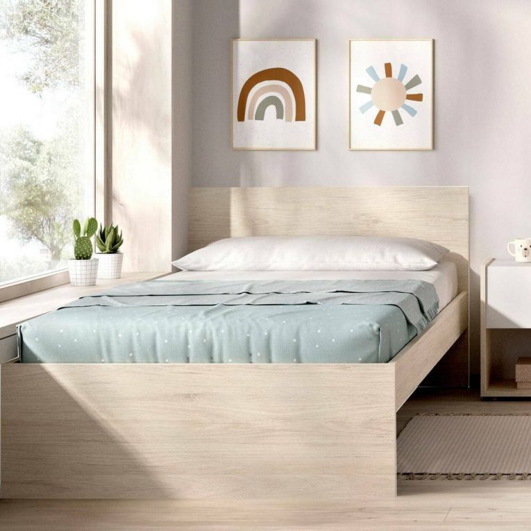 Letto singolo rovere 194x95cm adatto per materasso 90x190 cm - Haikui