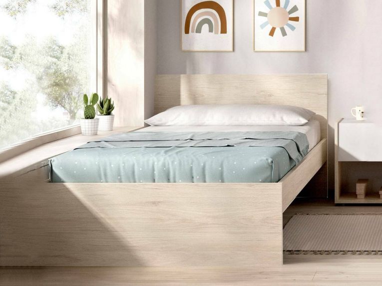 Letto singolo rovere 194x95cm adatto per materasso 90x190 cm - Haikui