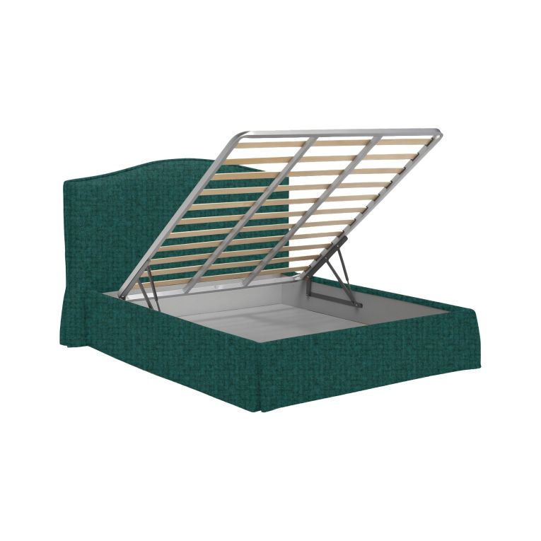 Letto Singolo Verde Petrolio Sfoderabile Contenitore, Dimensione Materasso 90x190 cm - Orvieto