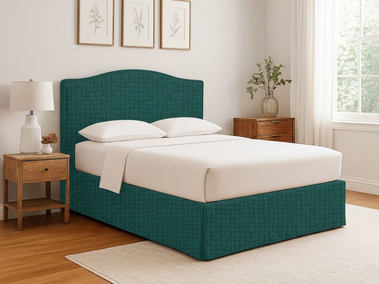 Letto Singolo Verde Petrolio Sfoderabile Contenitore, Dimensione Materasso 90x190 cm - Orvieto