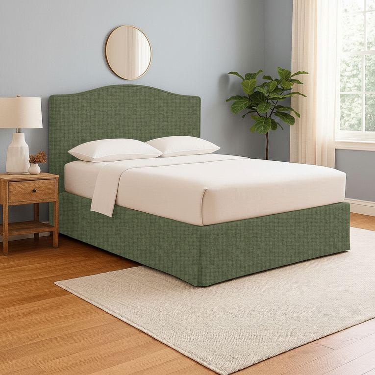 Letto Singolo Verde Sfoderabile Contenitore, Dimensione Materasso 90x190 cm - Orvieto