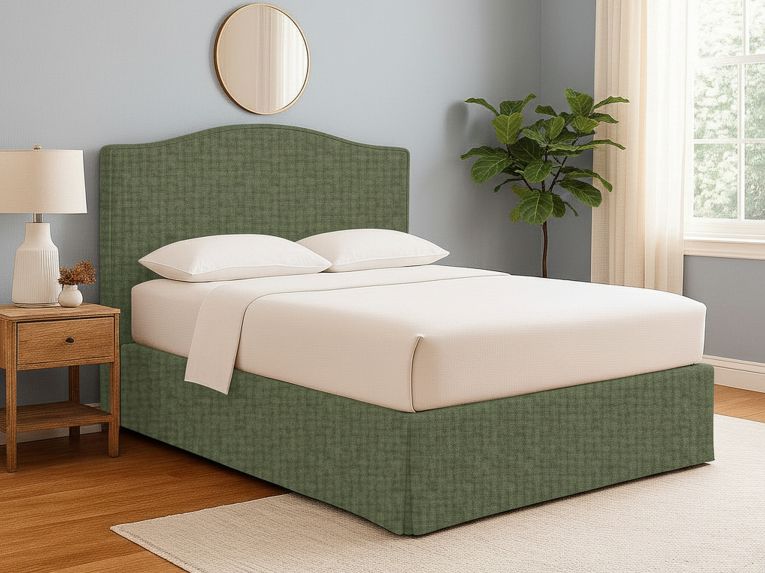Letto Singolo Verde Sfoderabile Contenitore, Dimensione Materasso 90x190 cm - Orvieto