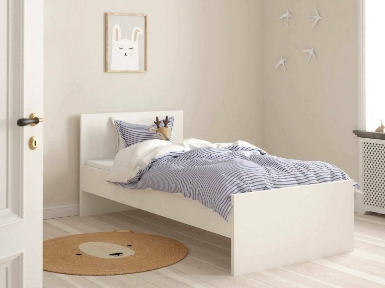Letto un posto bianco 96x196cm adatto per materasso 90x190 cm - Assar