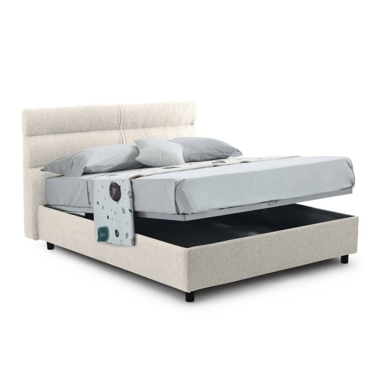 Letto un posto contenitore beige 97x228cm rete inclusa - Brenta