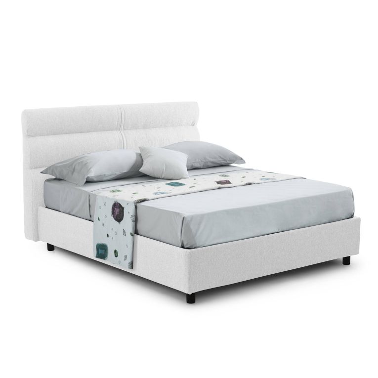 Letto un posto contenitore bianco 97x218cm materasso incluso - Brendola