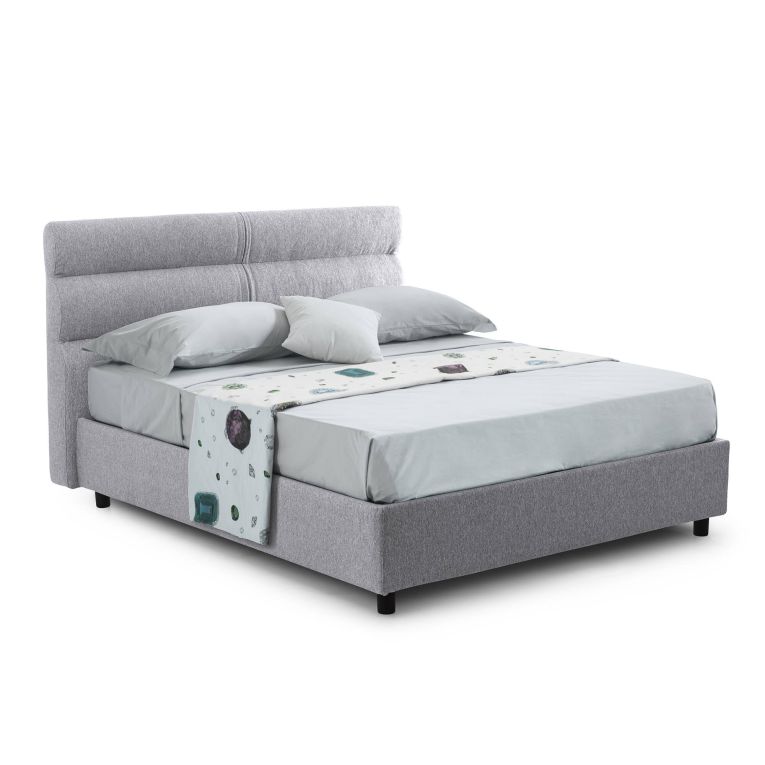 Letto un posto contenitore grigio 97x218cm rete inclusa - Brez