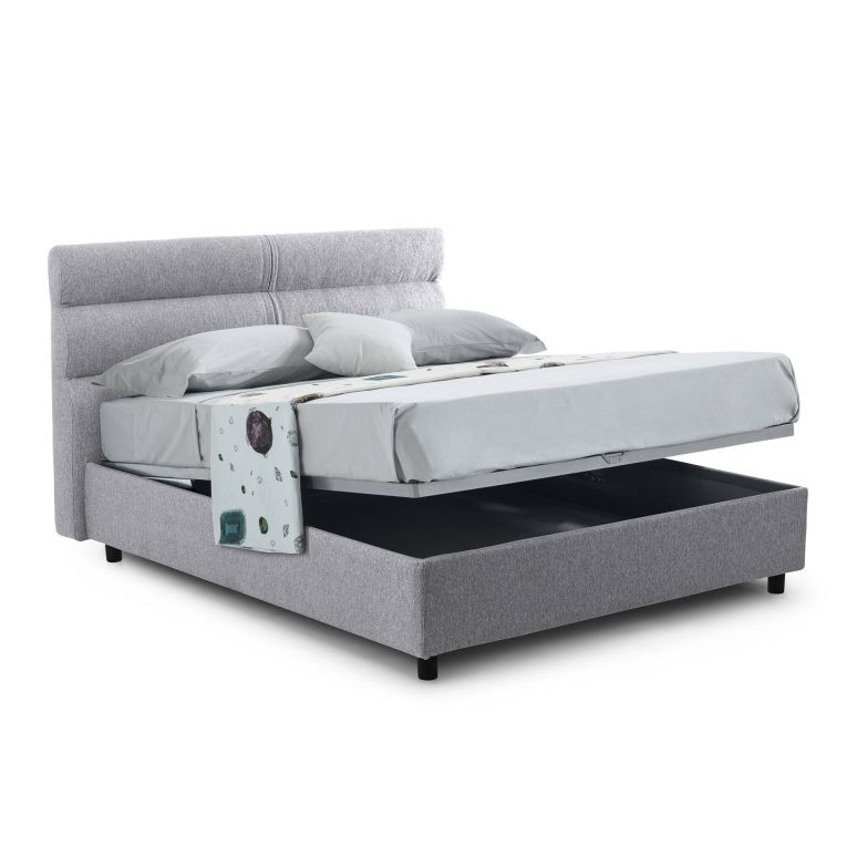 Letto un posto contenitore grigio 97x228cm rete inclusa - Brenta
