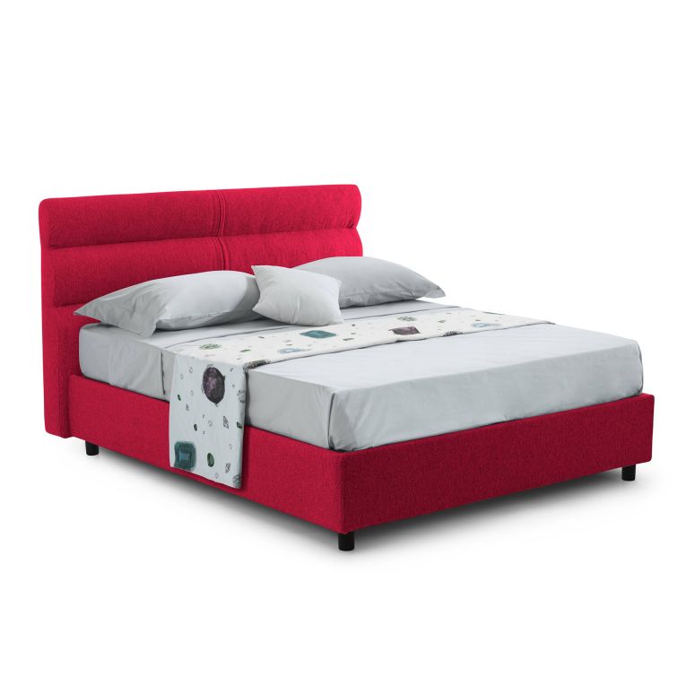 Letto un posto contenitore rosso 97x218cm materasso incluso - Brendola