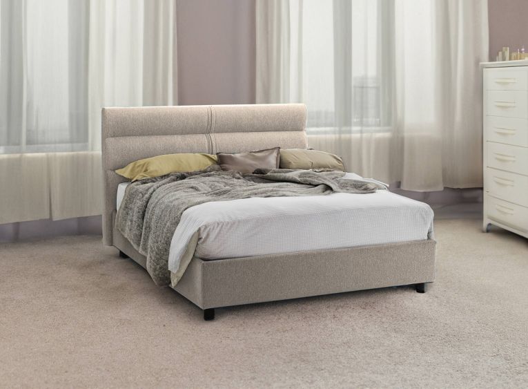 Letto un posto contenitore tortora 97x218cm rete inclusa - Brez