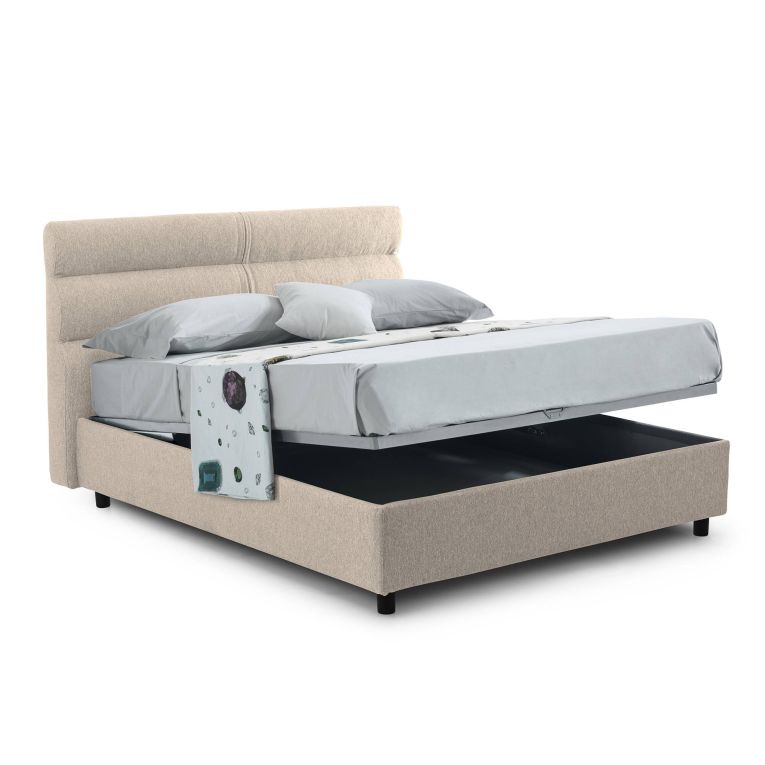 Letto un posto contenitore tortora 97x218cm rete inclusa - Brez