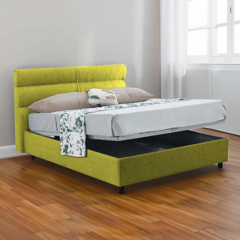 Letto un posto contenitore verde 97x228cm rete inclusa - Brenta