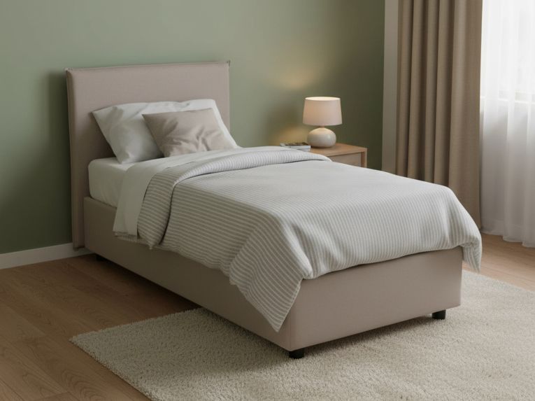 Letto una piazza con contenitore tortora 105x205 - Arminius