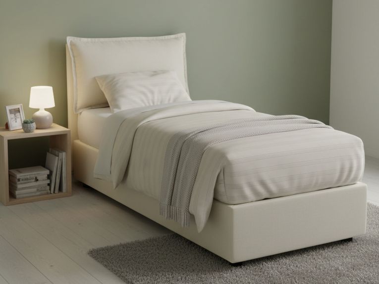 Letto una piazza contenitore beige 95x215cm comodo - Ancara