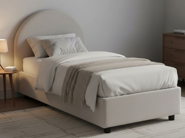 Letto una piazza contenitore bianco 95x205cm adatto per materasso 80x190 cm - Fedra