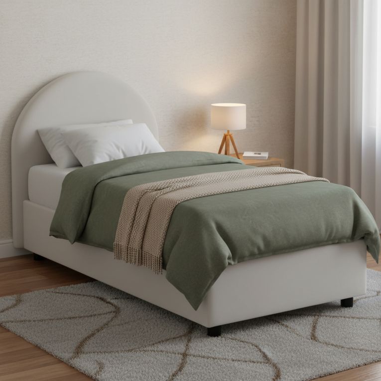 Letto una piazza contenitore bianco 95x205cm comodo - Parco