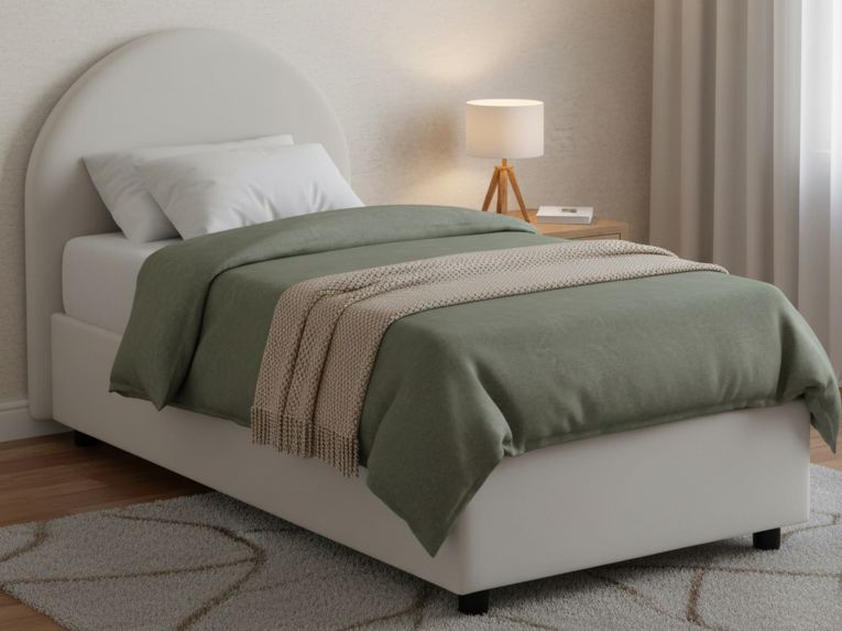 Letto una piazza contenitore bianco 95x205cm comodo - Parco