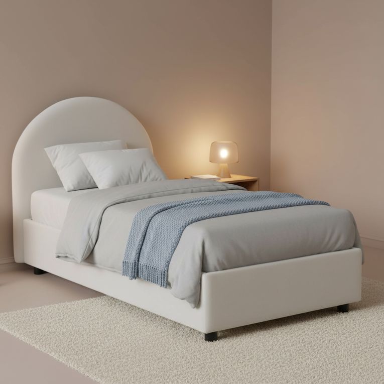Letto una piazza contenitore bianco 95x205cm moderno - Aglie