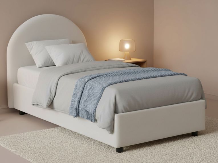Letto una piazza contenitore bianco 95x205cm moderno - Aglie