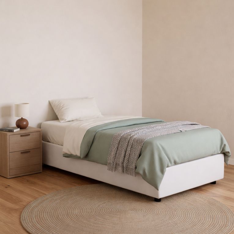 Letto una piazza contenitore bianco 95x215cm chic - Abruzzo
