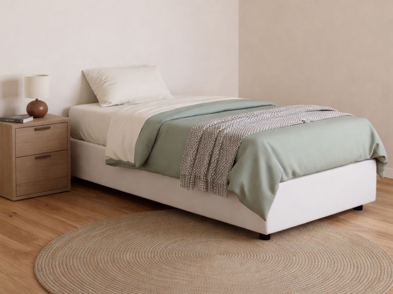 Letto una piazza contenitore bianco 95x215cm chic - Abruzzo