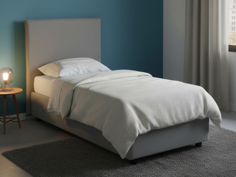 Letto una piazza contenitore grigio 105x215cm rete inclusa - Alder