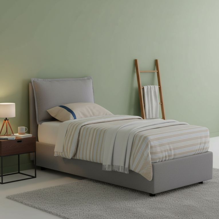 Letto una piazza contenitore grigio 95x215cm comodo - Ancara