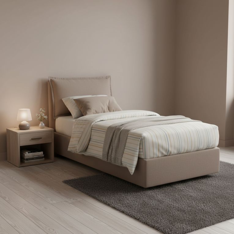 Letto una piazza contenitore tortora 105x215cm moderno - Arzon