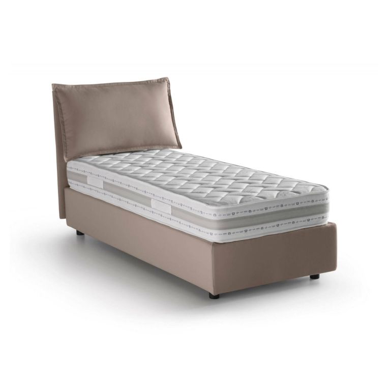 Letto una piazza contenitore tortora 105x215cm moderno - Arzon