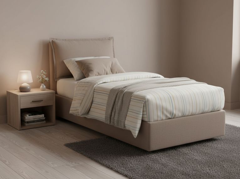 Letto una piazza contenitore tortora 105x215cm moderno - Arzon