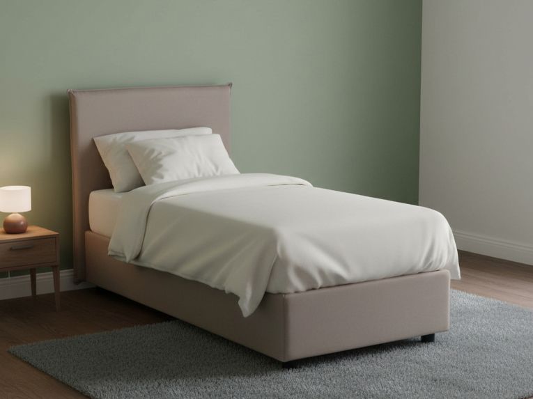 Letto una piazza contenitore tortora 105x215cm sfoderabile - Alder